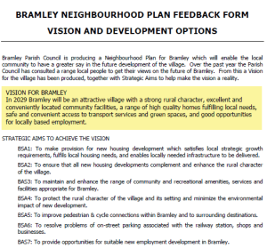 Bramley Neighbourhood Development Plan Survey